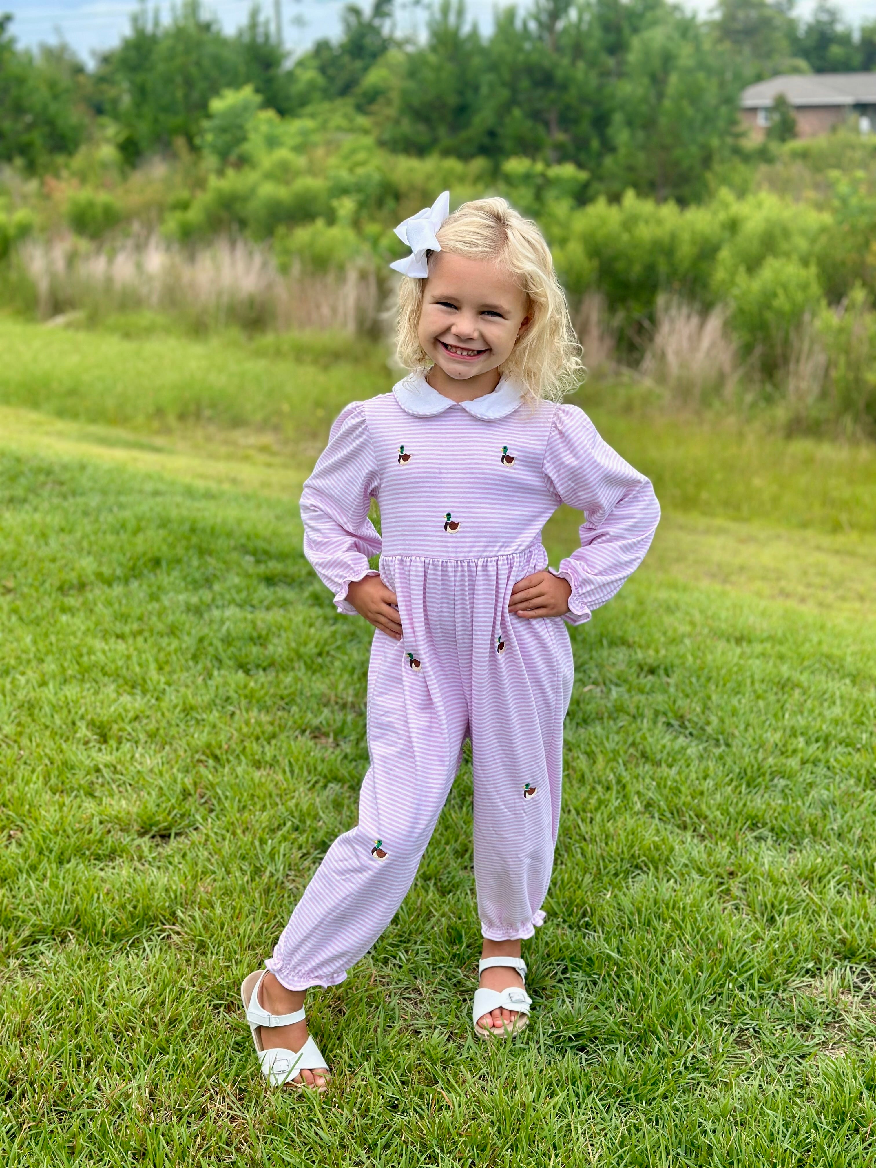 Migrating Mallards Romper with Contrast Sleeves main image 0