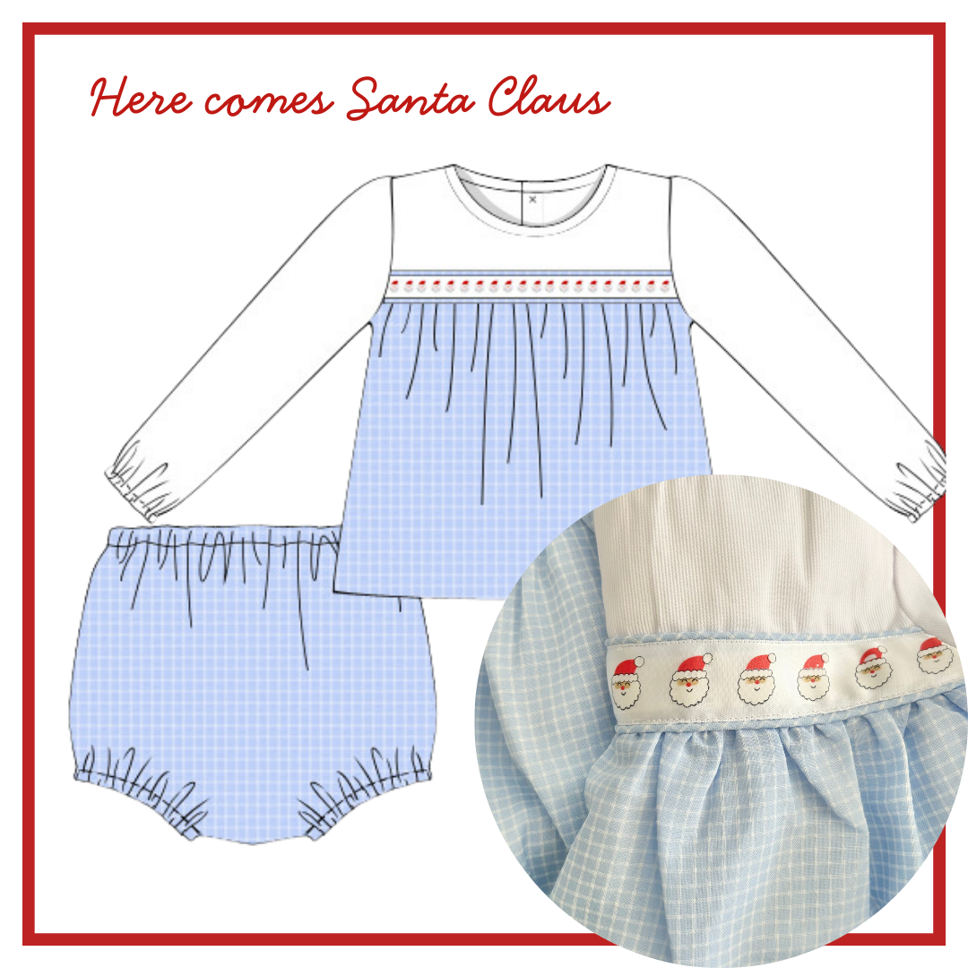 November Arrival Santa Ribbon Boys Diaper Set