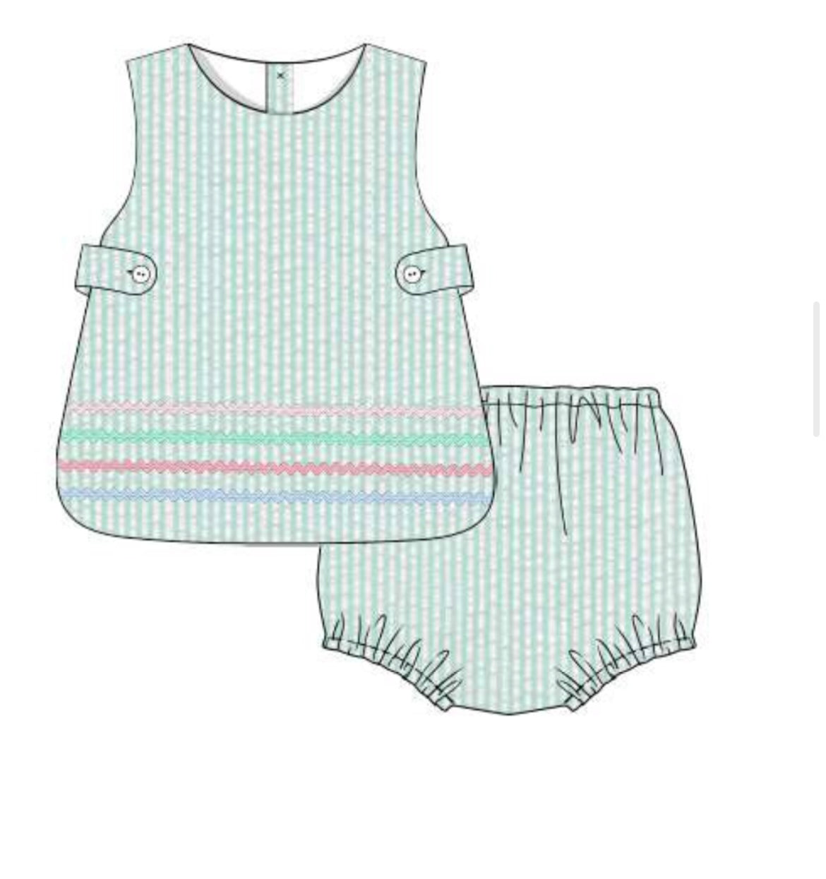 Clare Diaper Set (Ric Rac & Seersucker)