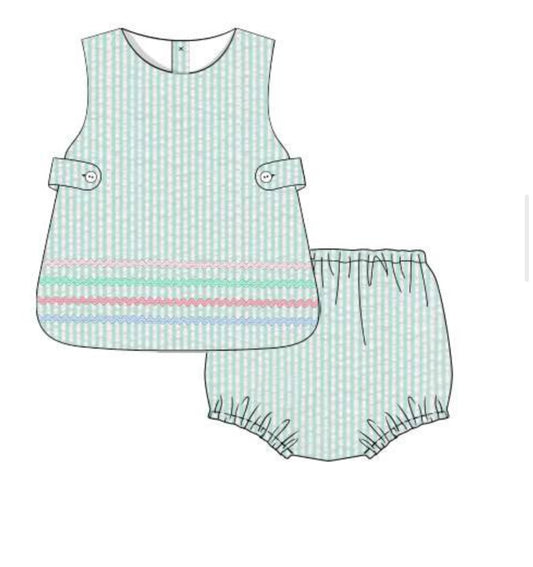 Clare Diaper Set (Ric Rac & Seersucker)