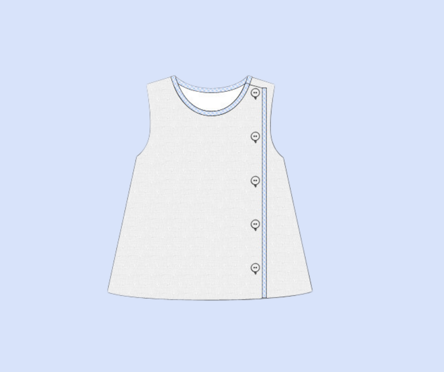 White Swiss Button Top (Kite Optional)