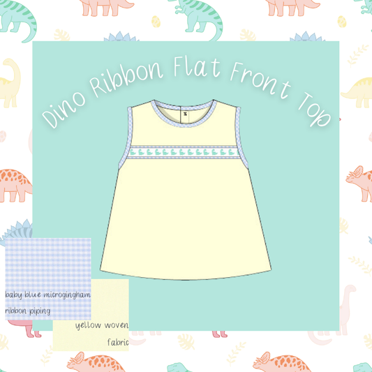 Dino Ribbon Boys Flat Front Top
