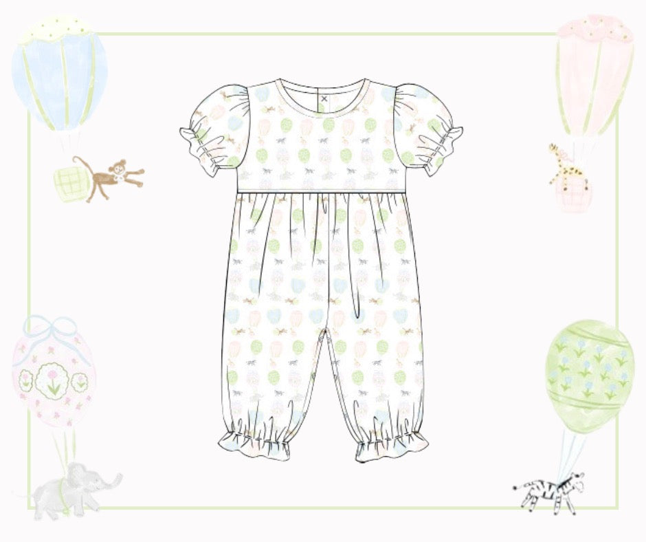 Soaring Safari Pals Girls Knit Romper