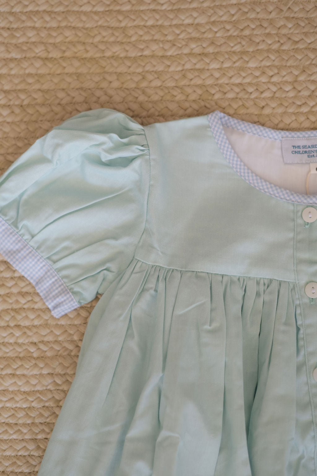 The Hattie Top: Woven Seafoam