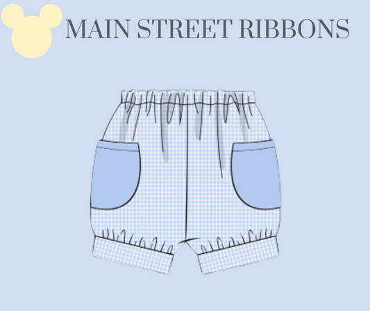 Boys Main Street Gingham Banded Shorties
