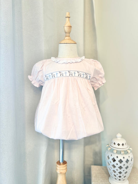 Lamb & Cross Ribbon Girls Bubble (fits LONG in STS)