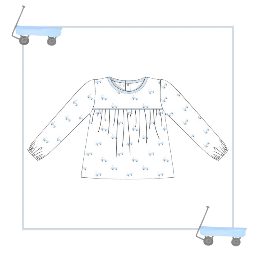 October Arrival Wagon Print Pima Boys Float Top