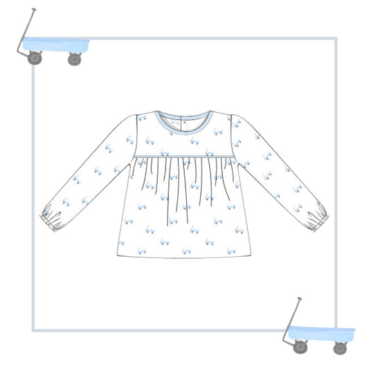 October Arrival Wagon Print Pima Boys Float Top