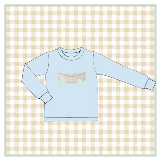 January Arrival Canoe Applique Knit Top