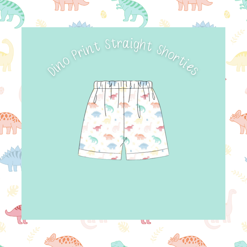 Dino Print Straight Shorties