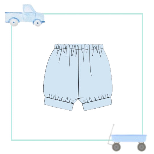 October Arrival Blue Pima Wide Banded Shortie (Oct Wagon Ribbon, January Wagon & Truckin’ Match)