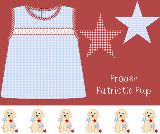 Patriotic Pup Ribbon Boys Flat Top