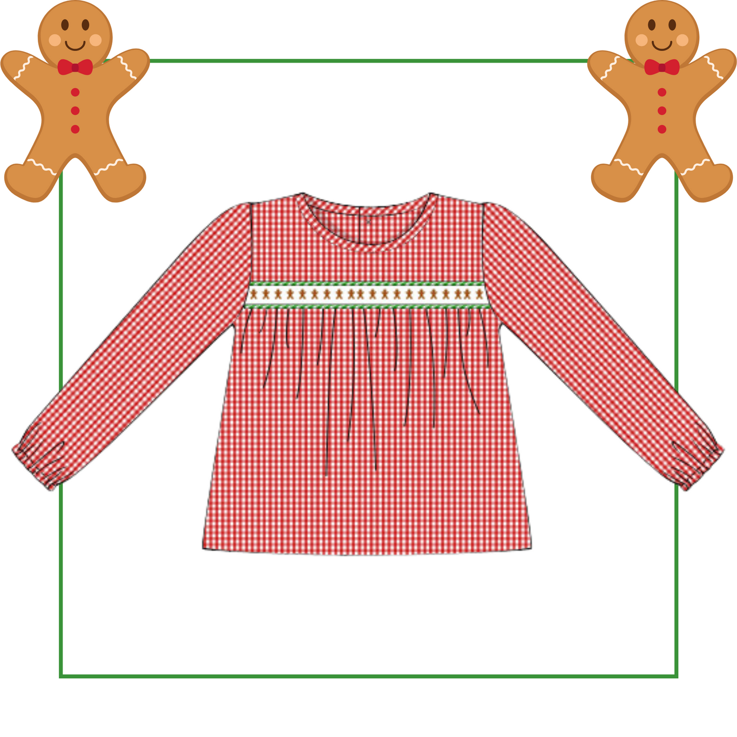 October Presale Boys Gingerbread Ribbon Float Top