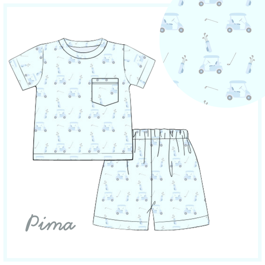 January Arrival Pima Play Golf Print Shortie Set