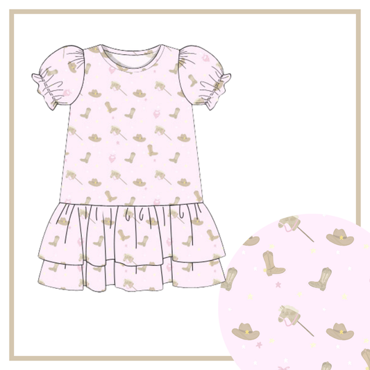 February Arrival Giddy Up Girls Dress - Pima