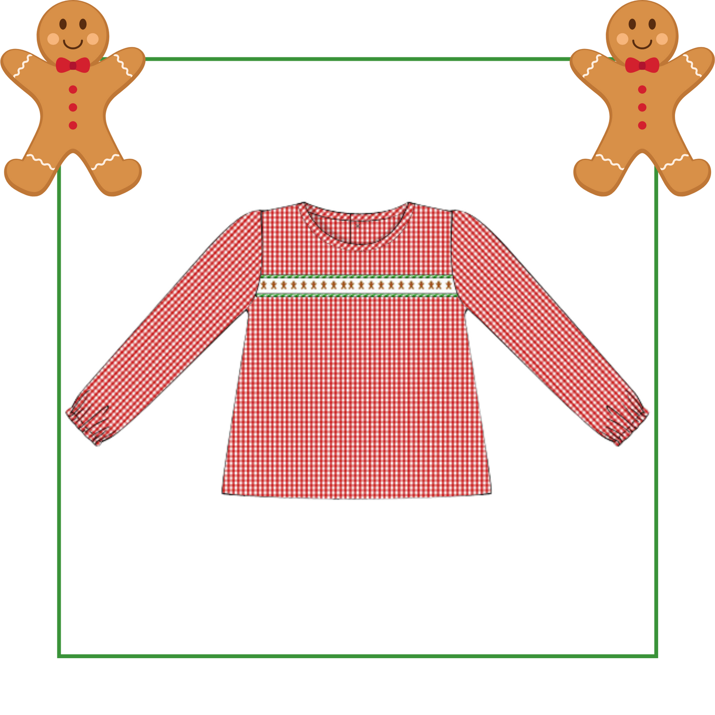 October Presale Boys Gingerbread Ribbon Flat Top