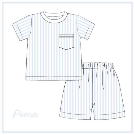 January Arrival Pima Play Stripes Shortie Set