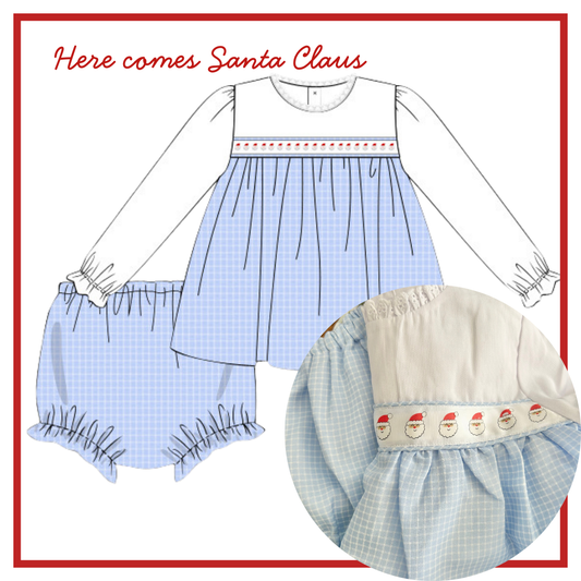 November Arrival Santa Ribbon Girls Diaper Set
