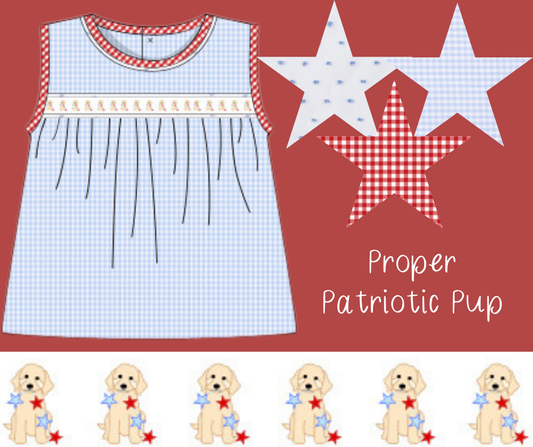 Patriotic Pup Ribbon Boys Float Top