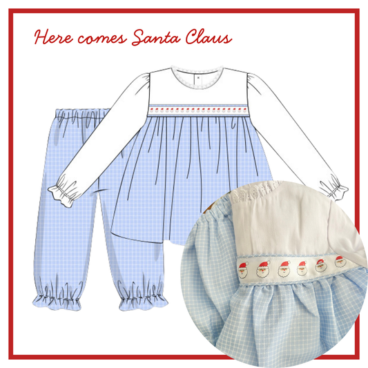 November Arrival Santa Ribbon Girls Pant Set