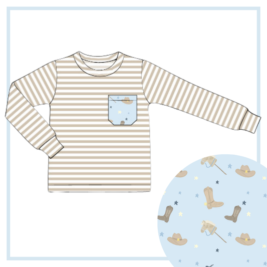 February Arrival Giddy Up Boys Long Sleeve Tee  - Pima