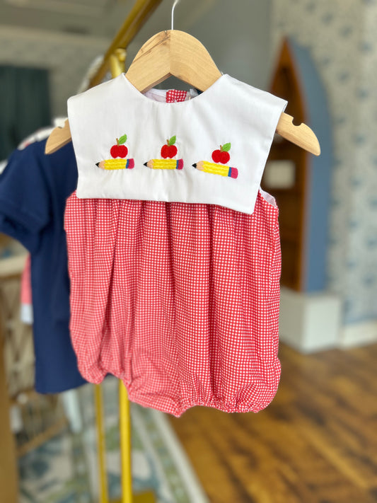Pencil Me In Embroidered Boys Bubble