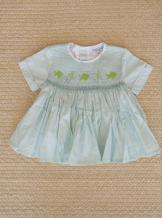 October Arrival The Henry Set: Woven Seafoam & Smocked; Bubble Pant SET (pond pals print)
