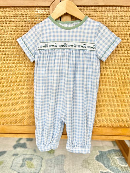 Train Ribbon Knit Bubble Romper