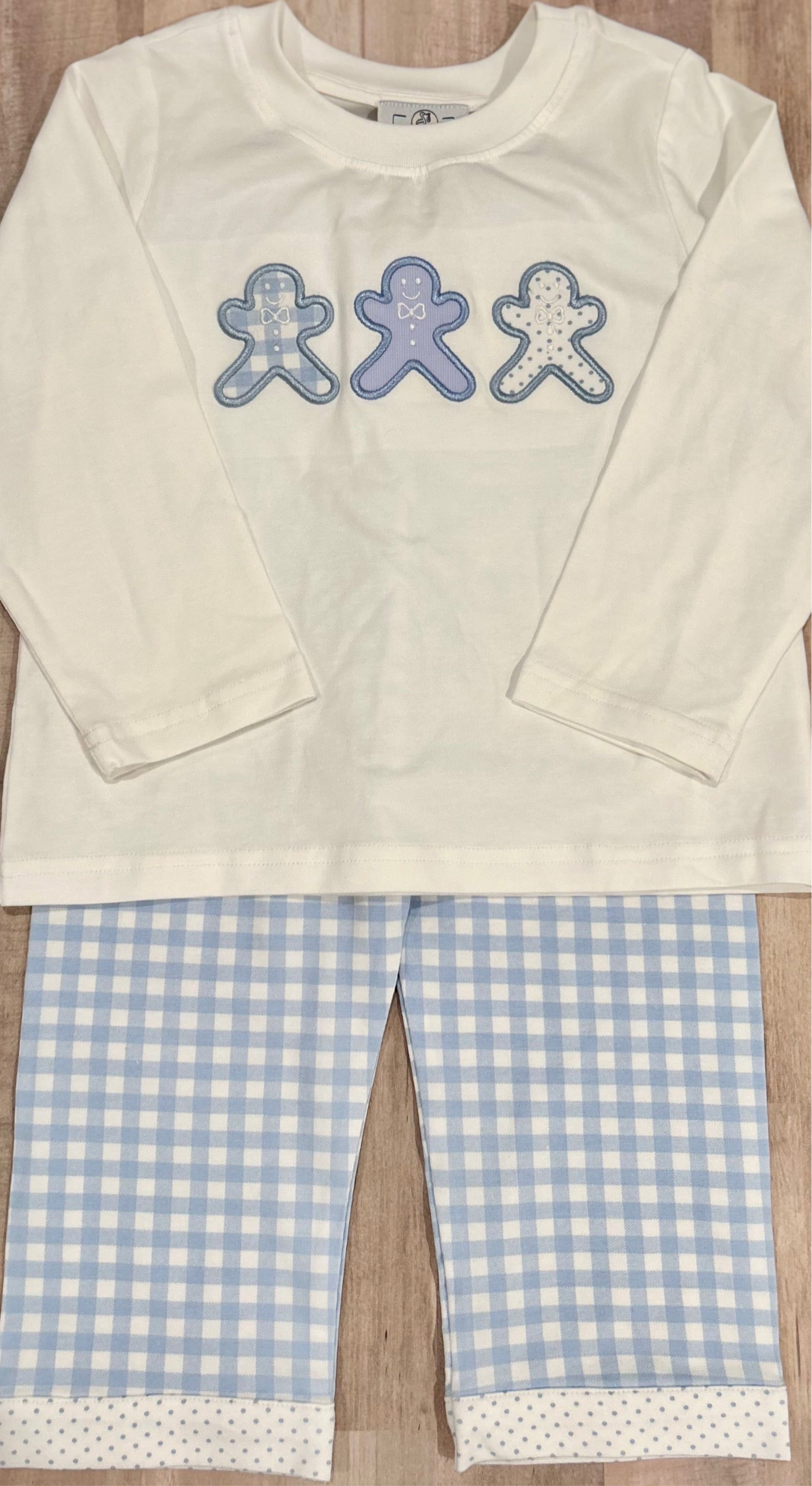 November Arrival Gingerbread Appliqué Pima Set