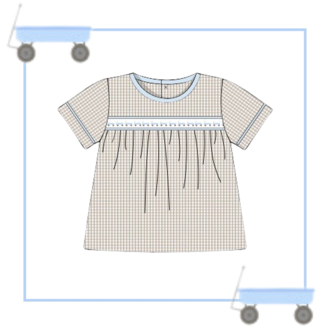 September Arrival Blue Wagon Ribbon Float Top