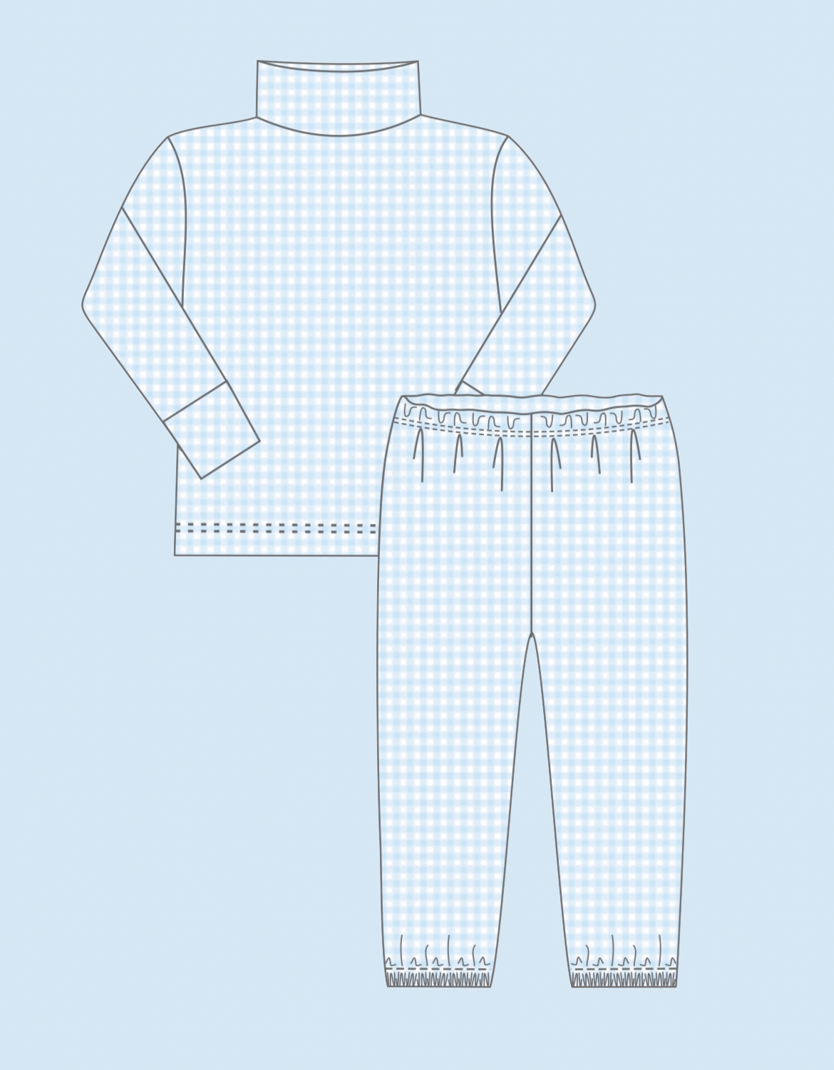 Pima Knit Gingham Set (Ships to customers late Oct/early Nov)