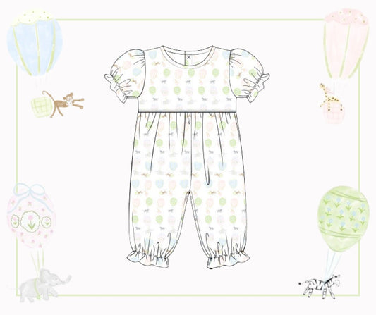 Soaring Safari Pals Girls Knit Romper