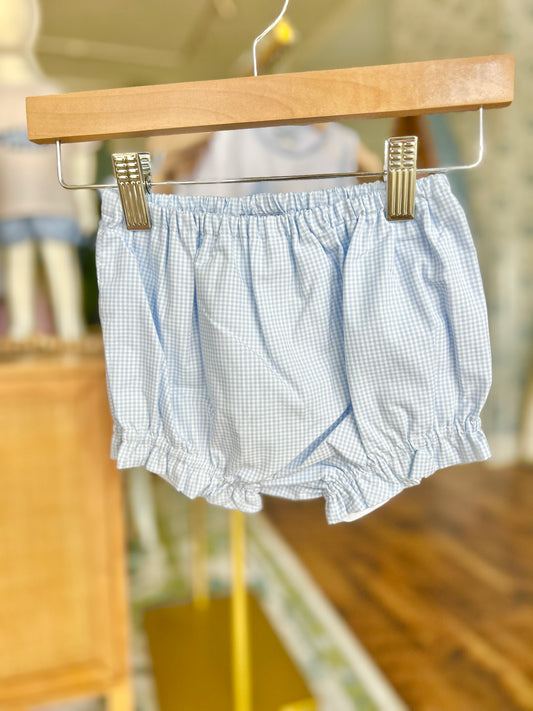 Girls Baby Blue Gingham Diaper Cover