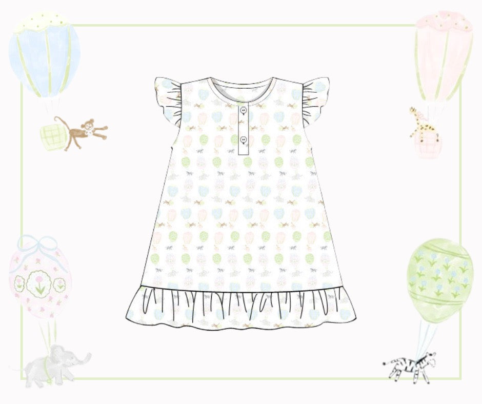 Soaring Safari Pals Girls Knit Nightgown