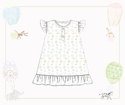 Soaring Safari Pals Girls Knit Nightgown