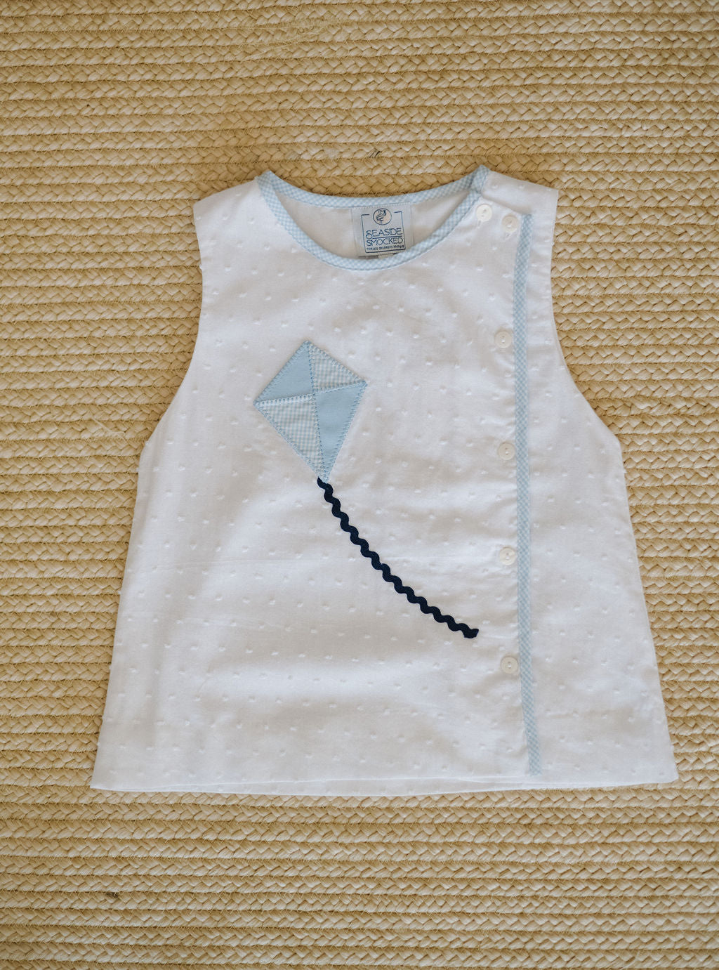 White Swiss Button Top (Kite Optional)