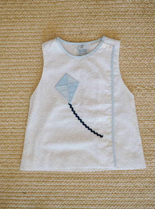 White Swiss Button Top (Kite Optional)