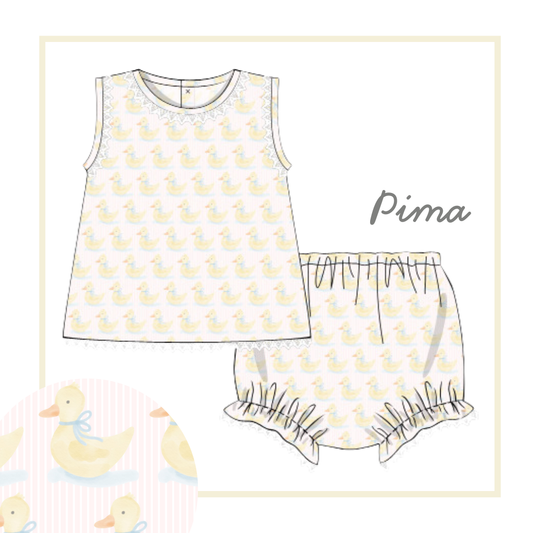 January Arrival Girls Duckling Diaper Set