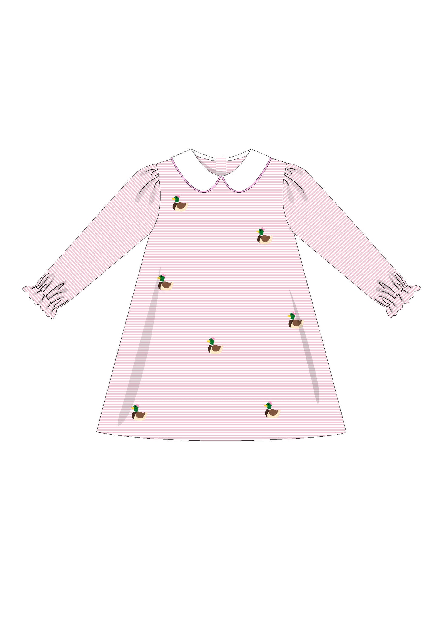 Mallard Embroidered Knit Dress