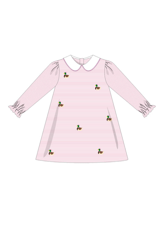Mallard Embroidered Knit Dress