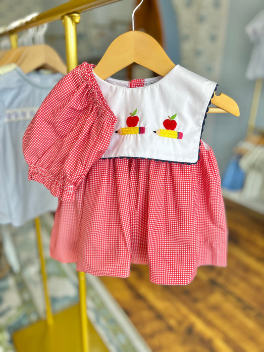 Pencil Me In Embroidered Girls Diaper Set