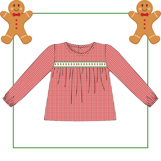 October Presale Boys Gingerbread Ribbon Float Top
