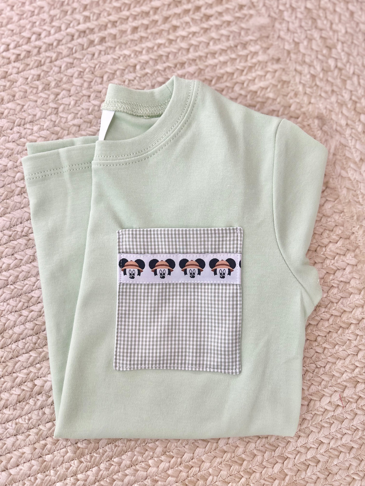 Short Sleeve Safari Mickey Ribbon Pocket Tee (2 week TAT)