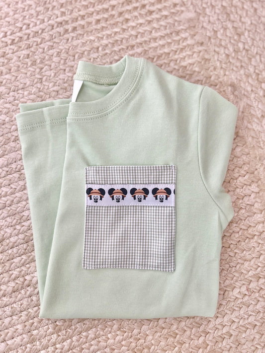 Short Sleeve Safari Mickey Ribbon Pocket Tee (2 week TAT)