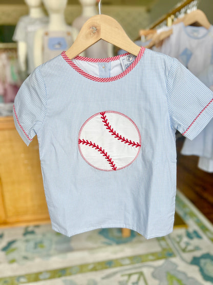 Boys Baseball Applique Top-Only