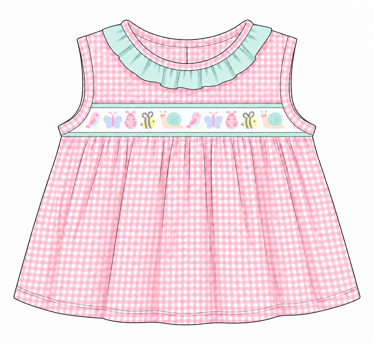 Harper Garden Critter Ribbon Girls Set (Seafoam Bottoms)- February Completion