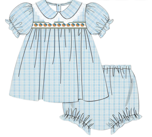 October Presale Girls Turkey Ribbon Diaper Set