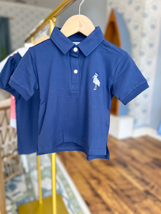 Seaside Prep Navy Knit Polo
