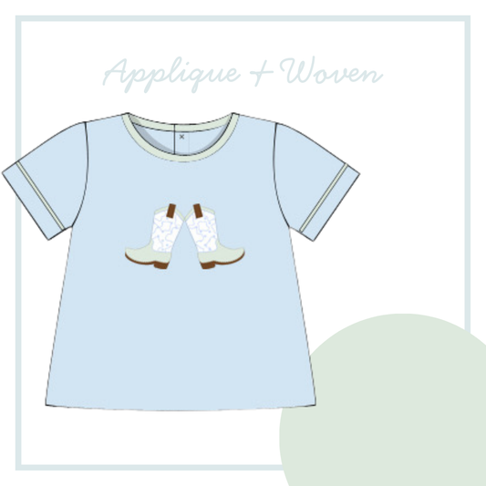 December Arrival Boys Boot Applique Top