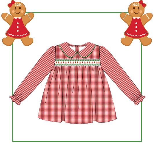 October Presale Girls Gingerbread Ribbon Top